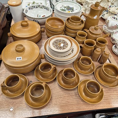 Lot 810 - A Langley ochre stone ware breakfast set