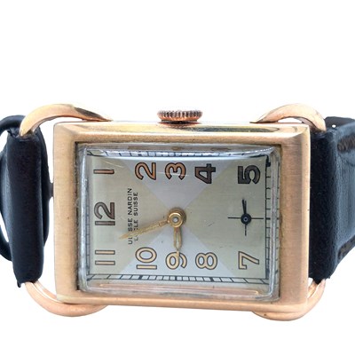 Lot 1123 - Ulysee Nardin- circa 1930s tank style watch...