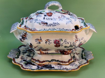 Lot 1274 - A Victorian ironstone tureen