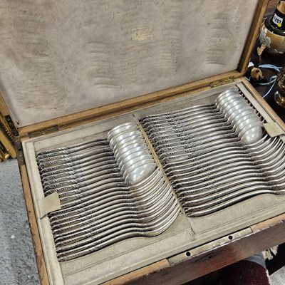 Lot 1296 - A good quality French cutlery service in its...