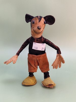 Lot 1297 - An early poseable toy figure of Mickey Mouse