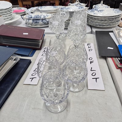 Lot 833 - A part set of Webb's wine and brandy glasses
