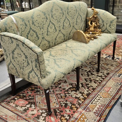 Lot 1301 - A Regency style settee on fluted square,...