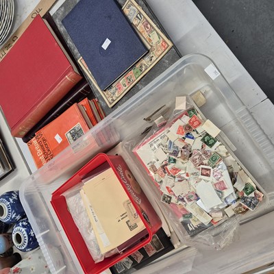 Lot 855 - Stamp albums and loose stamps together with...