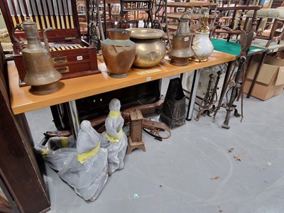 Lot 411 - A modern chrome legged office table