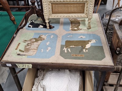 Lot 413 - Two bridge tables with folding legs