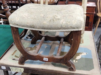 Lot 415 - A stool and a wine table