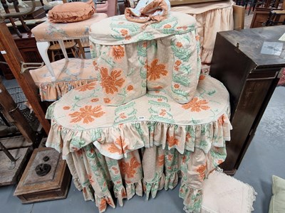 Lot 419 - Three kidney-shaped dressing tables and stools