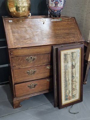 Lot 437 - A late Georgian country oak bureau