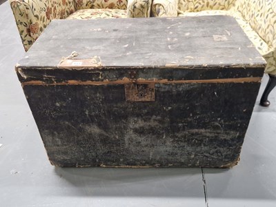 Lot 441 - An antique trunk containing a large quantity...