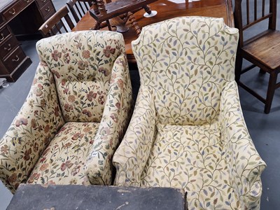 Lot 442 - Two vintage lounge armchairs.
