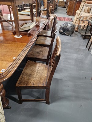 Lot 446 - A set of six Georgian country dining chairs...