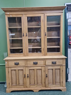 Lot 296 - An antique and later pine bookcase / dresser....