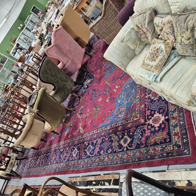 Lot 284 - An old Turkish country house carpet of Heriz...