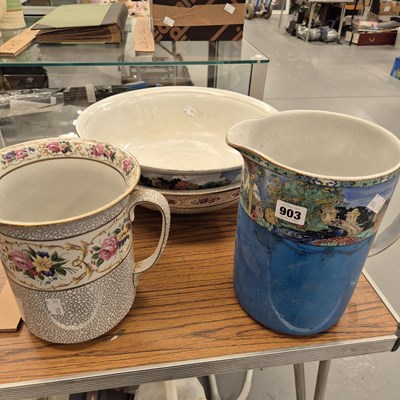 Lot 903 - Two vintage wash bowls and jugs by Wilkinson...