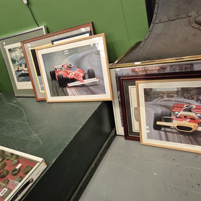 Lot 909 - A group of framed Motorsport prints incuding...
