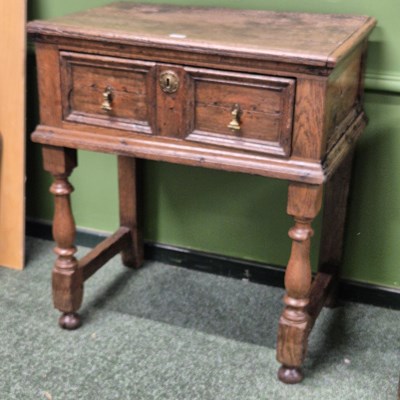 Lot 1313 - A 17th/18th century Oak small side table with...