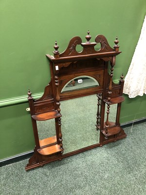 Lot 312 - An overmantle mirror