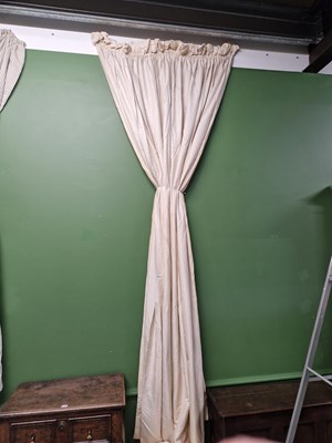 Lot 1313a - Two pairs of fluted cream curtains. H 311 W 115cm