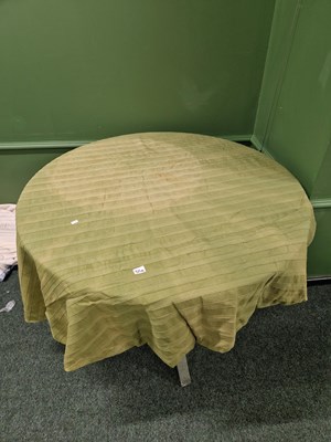Lot 311a - A round green table covering with stripes,...