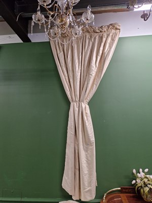 Lot 959a - Four pairs of fluted cream curtains. H 252 W...