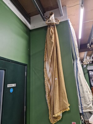 Lot 1193a - A pair of mustard curtains. H 288 W 97