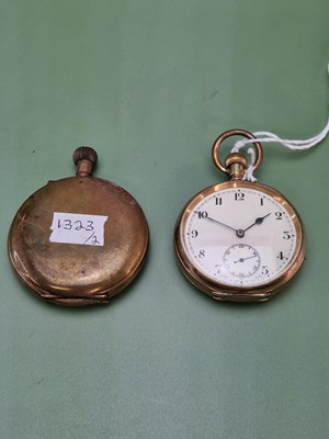 Lot 1323 - A gold plated hunting cased pocket watch by...