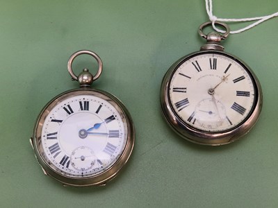 Lot 1325 - A silver pair cased verge pocket watch,...