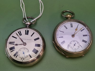 Lot 1328 - A silver cased open faced pocket watch by...