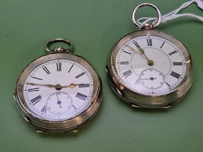 Lot 1329 - Two 935 silver cased open faced pocket watches...