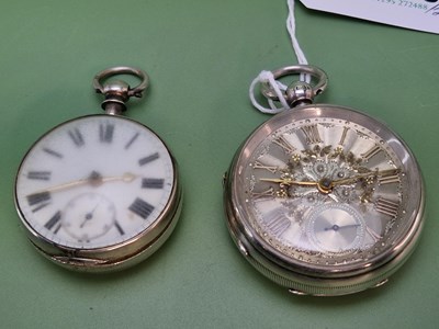 Lot 1330 - A silver cased open faced fusee pocket watch...