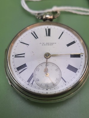 Lot 1332 - A silver cased open faced fusee pocket watch...