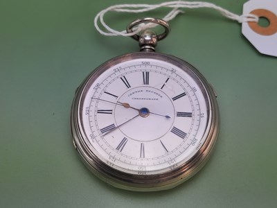 Lot 1337 - A silver open faced pocket watch by H Stone,...