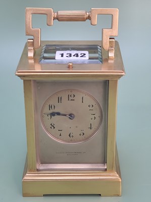 Lot 1342 - A French carriage clock striking and repeating...