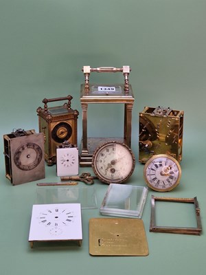 Lot 1349 - A French carriage timepiece, four various...