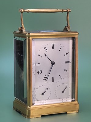 Lot 1351 - A Berrolla Freres carriage clock chiming on...