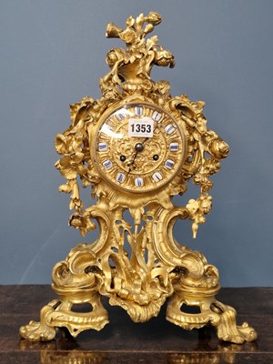 Lot 1353 - A 19th century French ormolu cased mantle...