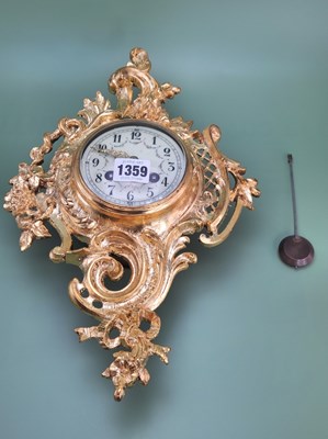 Lot 1359 - An ormolu cartel clock, the Japy Freres...