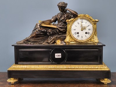 Lot 1360 - A late 19th century bronze, ormolu and black...