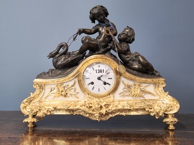Lot 1361 - A late 19th century bronze and ormolu mantle...