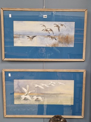 Lot 1385 - Roland Green (1896-1972), Canada geese landing...