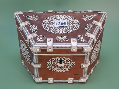 Lot 1389 - A Vizagapatam ivory mounted sandle wood...