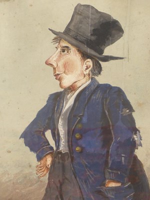 Lot 1394 - A set of six watercolours depicting animals in...