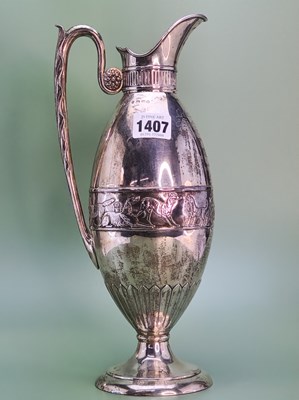 Lot 1407 - A silver dog show trophy claret jug by...