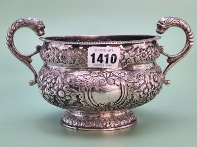 Lot 1410 - A George IV silver two handled sugar bowl by...