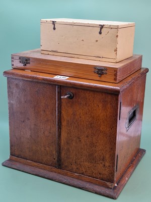 Lot 1436 - A late 19th century oak two drawer cabinet...
