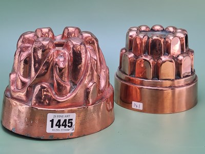 Lot 1445 - A copper crown ring mould together with...