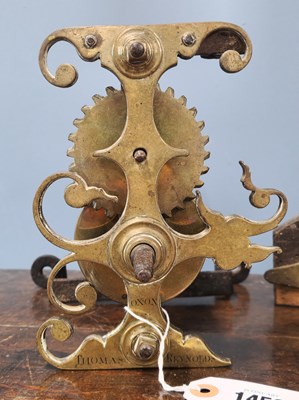 Lot 1459 - A 19th century brass and steel meat jack...