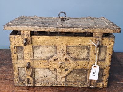 Lot 1461 - An iron 'Armada' chest with an elaborate lock...