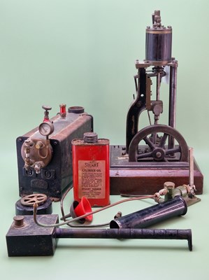 Lot 1462 - A stationary steam driven engine mounted on a...